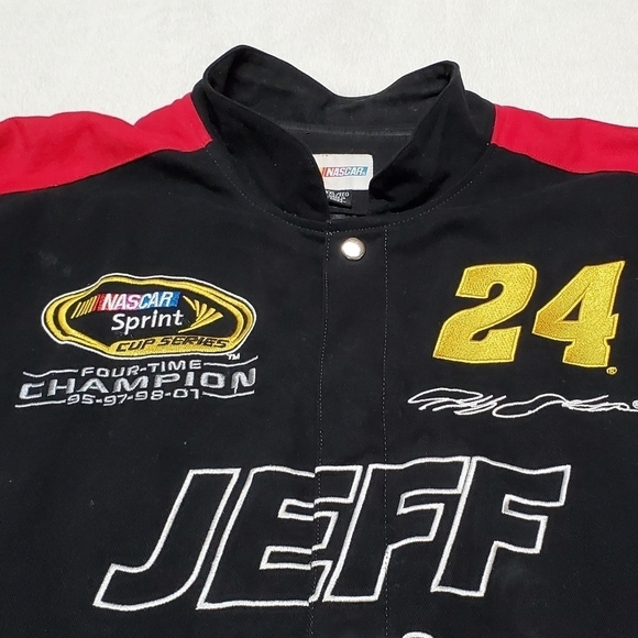 RARE Vintage Jeff Gordon Nascar Drive To End Hunger Black Red Cotton Jacket XXL - Picture 10 of 15